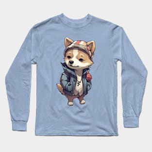 A cute dog wearing street fashion Long Sleeve T-Shirt